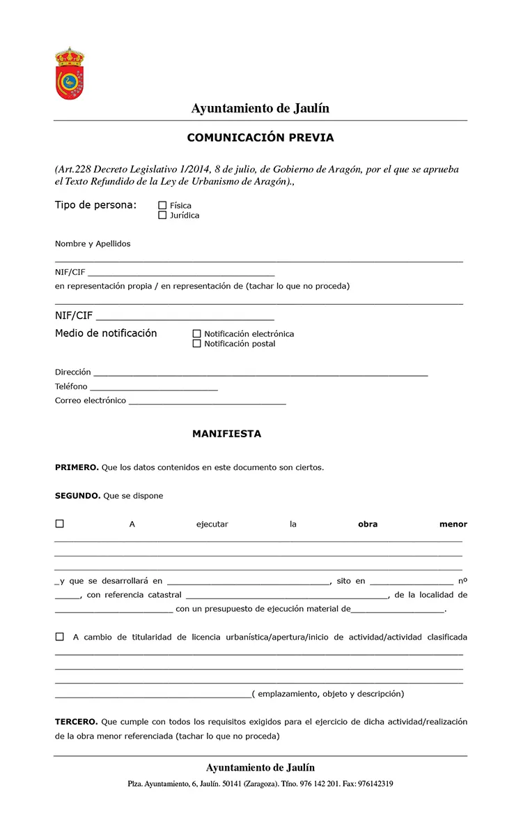 Comunicación previa