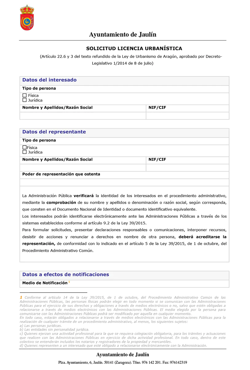 SOLICITUD LICENCIA URBANISTICA